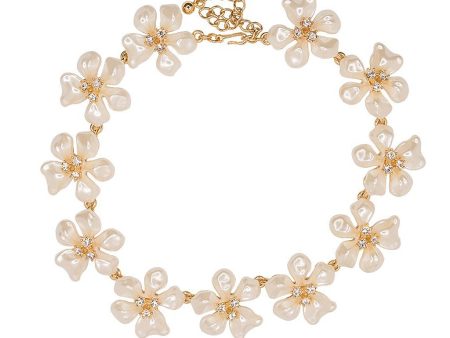 White Pearl Flower Necklace Online Hot Sale