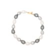 White & Grey Baroque Pearl Gold Necklace Discount