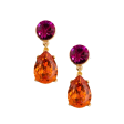 Fuchsia & Padparadscha Stone Teardrop Pierced Earring Discount