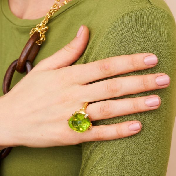 Peridot Nugget Adjustable Gold Ring Sale