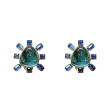 Sapphire and Aqua Cabochon Center Clip Earring Online Hot Sale