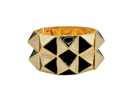 Vintage Black & White Pyramid Cuff Online Sale