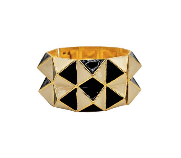 Vintage Black & White Pyramid Cuff Online Sale