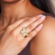 Gold & Crystal Adjustable Butterfly Ring Online