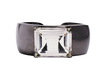 Vintage Crystal Center Stone Open Cuff Online Sale