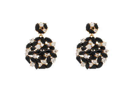 Black & Gold Drop Post Earrings Online now