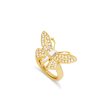 Gold & Crystal Adjustable Butterfly Ring Online