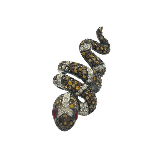 Rhinestone Snake Ring For Discount