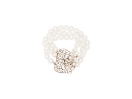 White Pearl & Rhodium Bracelet Online