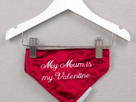 My Mum Is My Valentine  Bandana in Cranberry Velvet by Lords & Labradors Discount