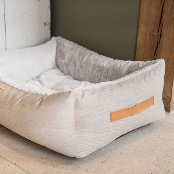 Essentials Twill Box Bed in Linen by Lords & Labradors For Cheap