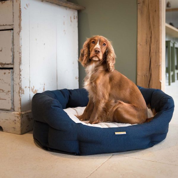 Essentials Twill Oval Bed in Denim by Lords & Labradors Online Hot Sale