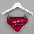 My Dad Is My Valentine  Bandana in Cranberry Velvet by Lords & Labradors Supply