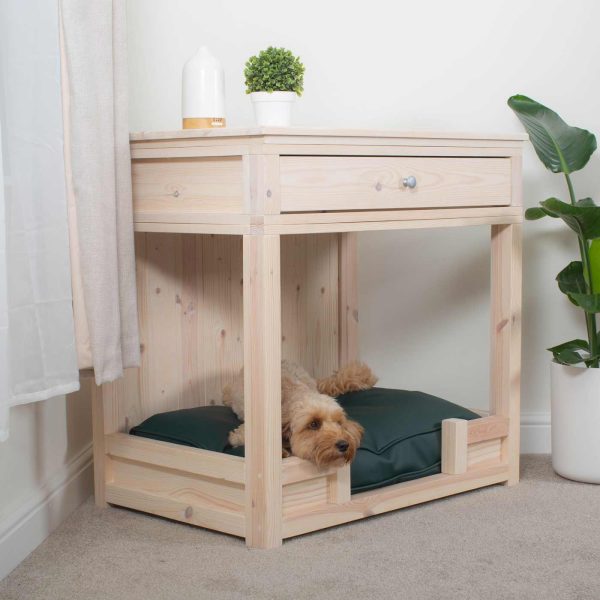 Wooden Salcombe Open Dog Crate with Drawer by Lords & Labradors Supply