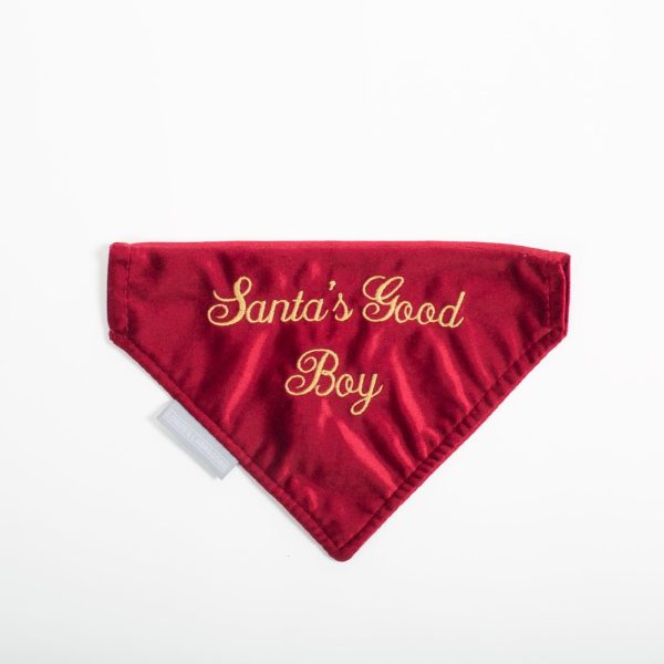 Santa s Good Boy  Bandana in Velvet by Lords & Labradors For Discount