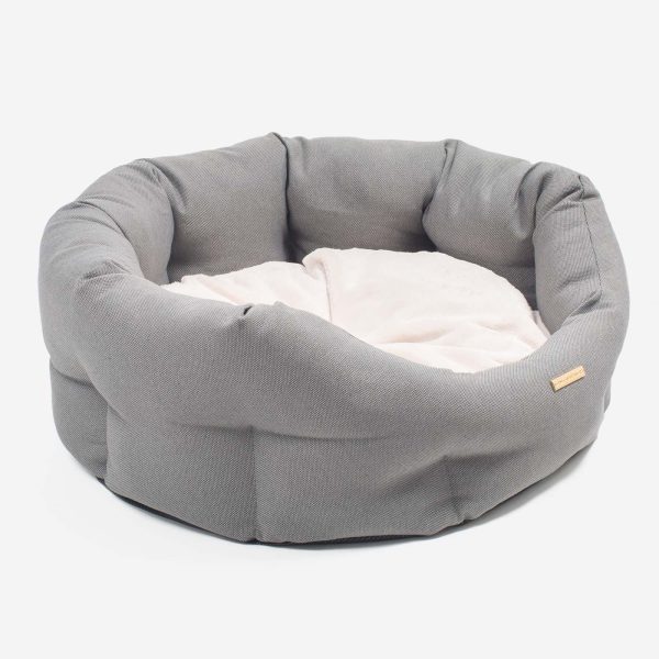 Essentials Twill Oval Bed in Slate by Lords & Labradors Online Sale