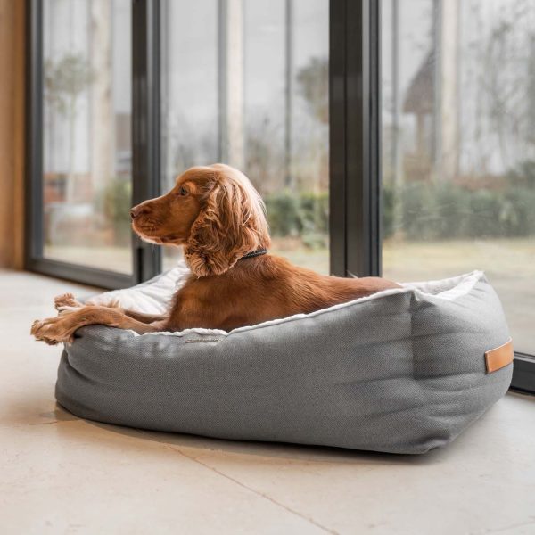 Essentials Twill Box Bed in Slate by Lords & Labradors Discount