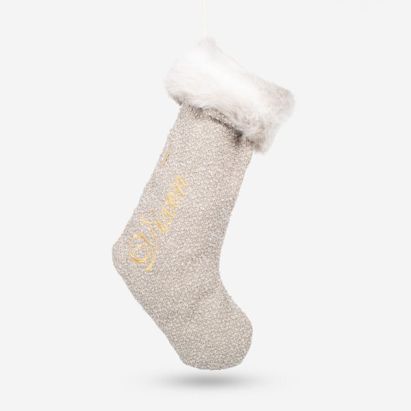 Christmas Stocking in Mink Bouclé by Lords & Labradors Online Hot Sale