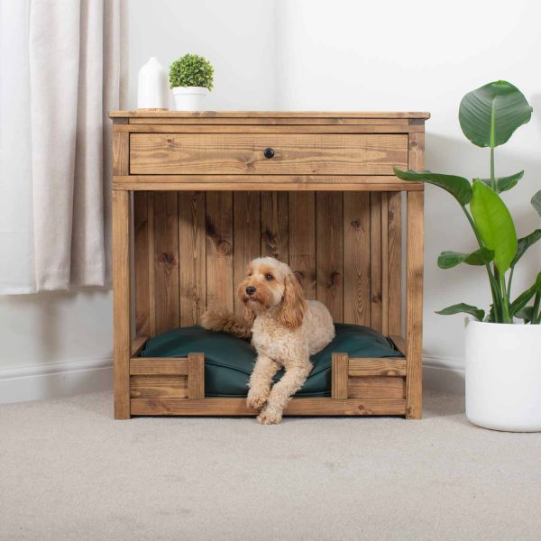 Wooden Broadsand Open Dog Crate with Drawer by Lords & Labradors Cheap