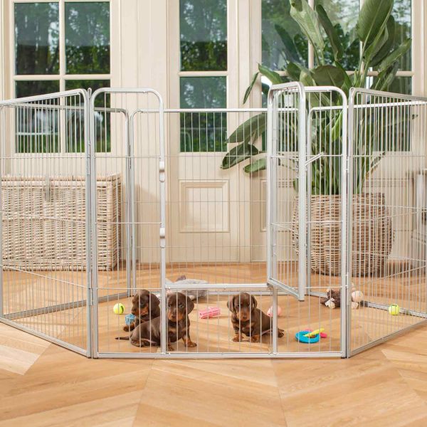 Puppy Play Pen & Crate Extension in Grey by Lords & Labradors Sale