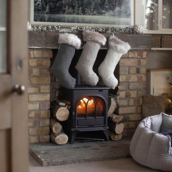 Christmas Stocking in Mink Bouclé by Lords & Labradors Online Hot Sale