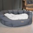 Essentials Twill Oval Bed in Slate by Lords & Labradors Online Sale