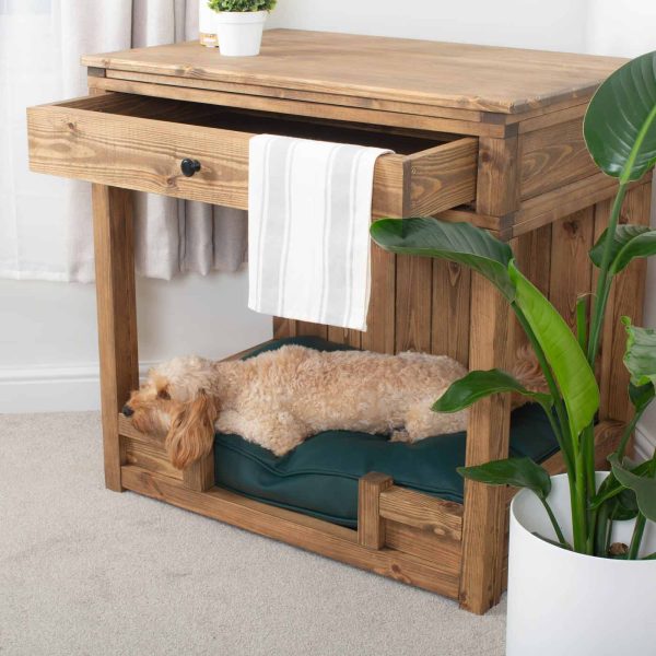 Wooden Broadsand Open Dog Crate with Drawer by Lords & Labradors Cheap