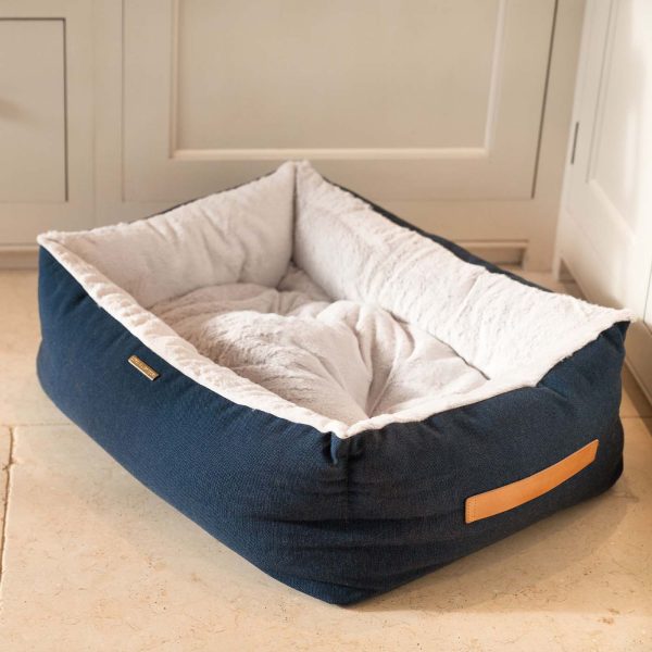 Essentials Twill Box Bed in Denim by Lords & Labradors Online Hot Sale