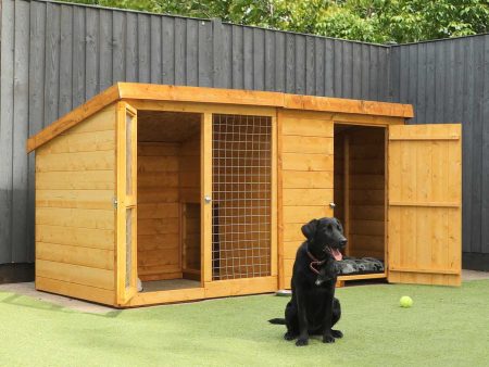 Mercia Berkshire Outdoor Dog Kennel & Run 8 x 4ft For Discount