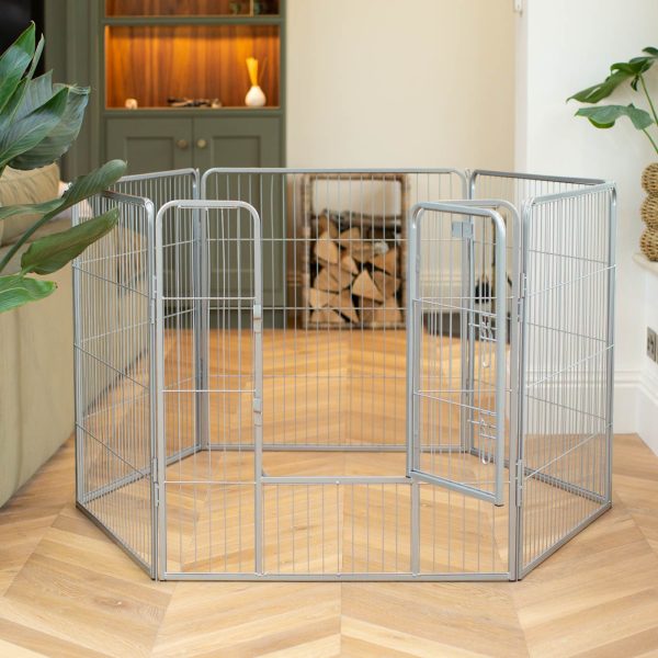 Puppy Play Pen & Crate Extension in Grey by Lords & Labradors Sale